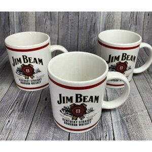Jim Beam Kentucky Bourbon Whiskey Coffee Cups Mugs 2000 12oz - Set of 3 Mugs